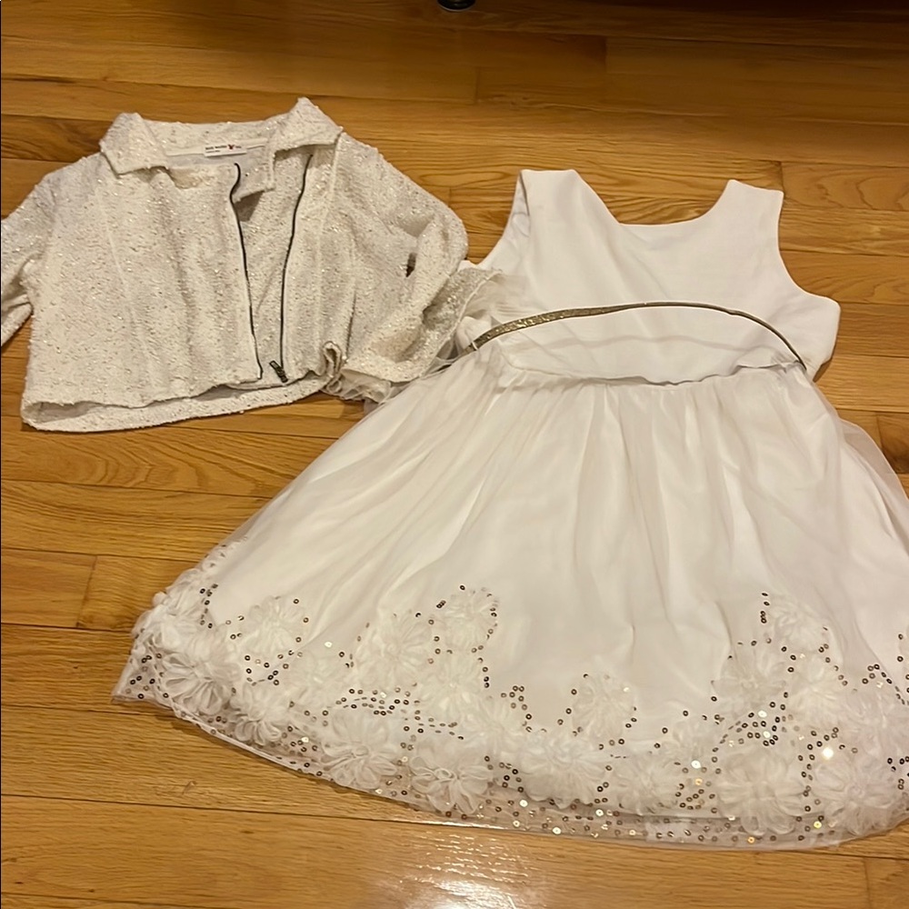 Elegant White Kids Dress with Jacket